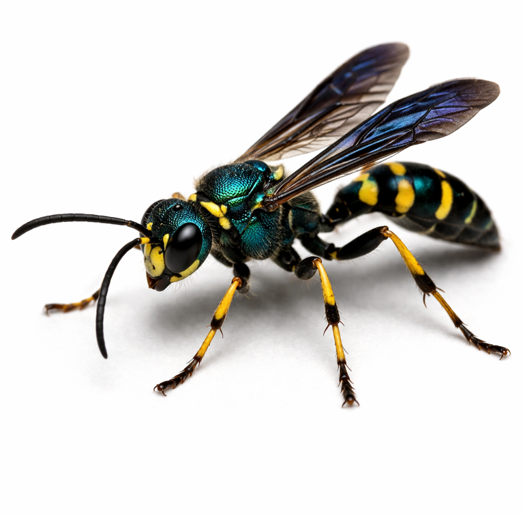 Flower wasp found in Queensland gardens and outdoor environments