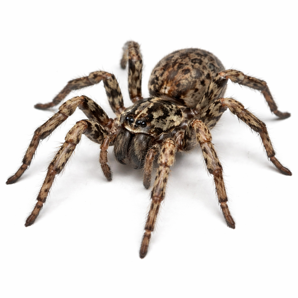 Wolf spider commonly found in Queensland homes and outdoor areas